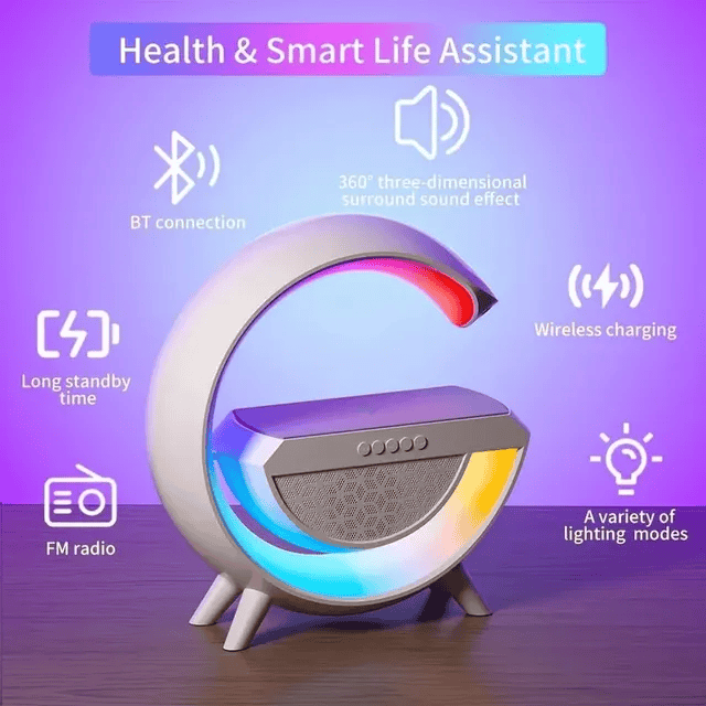3 In 1 G Smart Station, Multifunctional Wireless Lamp, G LED Table Stand, Dimmable Night Light Touch Lamp Alarm Clock with Music Sync, Home Office Study Bedside Decor Lamp 3 In 1 G Smart Station, Multifunctional Wireless Lamp, G LED Table Stand, Dimmable Night Light Touch Lamp Alarm Clock with Music Sync, Home Office Study Bedside Decor Lamp